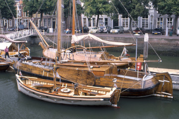 Obraz premium classic sailing boats in harbour