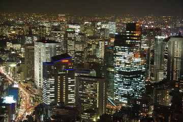 Naklejka premium tokyo night skyline