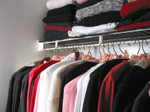 Closet With Clothes