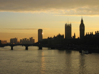 houses of parliament at dusk