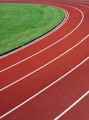 Fototapeta premium background of a racetrack and green grass