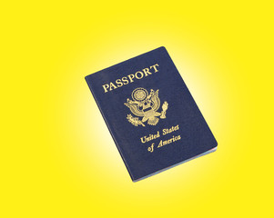 passport, with yellow background