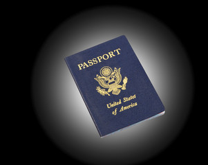 passport, with black background