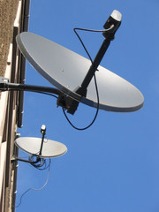 satellite dishes pointing up