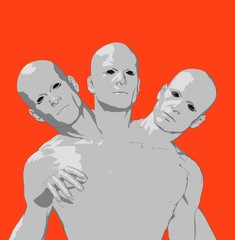3 headed man