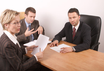 business meeting of 3 persons