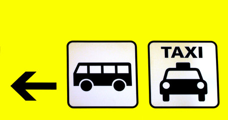 pfeil, bus, taxi
