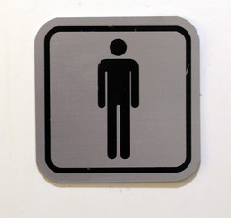 wc metallisch mann