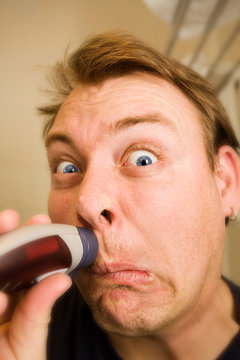 shaving man