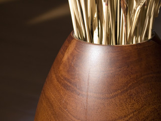 wooden vase with grasses