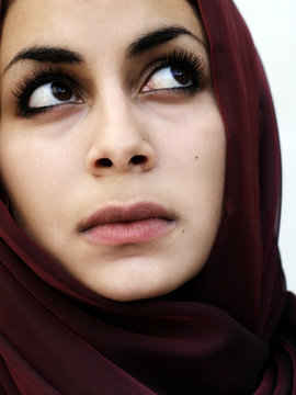 middle eastern woman in a scarf