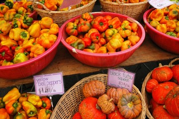 peppers and pumpkins for sale