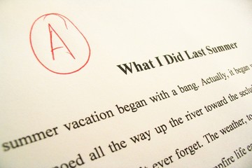 student term paper showing 'a' grade