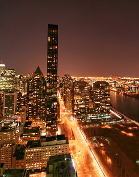 Fototapeta new york skyline night view