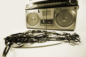 tape spewing boombox