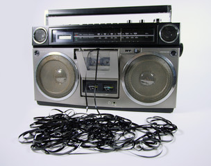 tape spewing boombox
