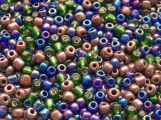 multi-coloured beads, background from beads