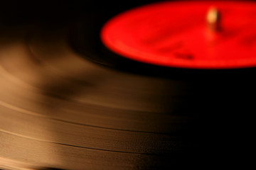 close-up of a vynil