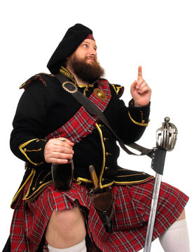 scotch warrior with bottle of red wine