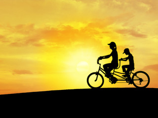 Fototapeta na wymiar bicycle (sun sky)