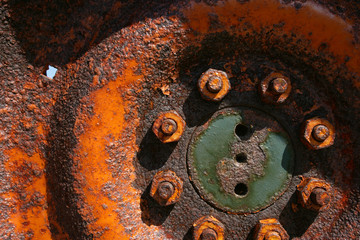 pitted tractor wheel