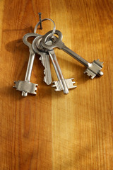 keys on a wooden wall