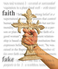woman holding cross