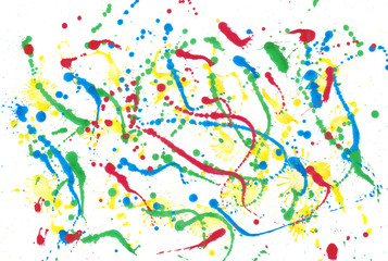 colourfull splats of watercolour paint