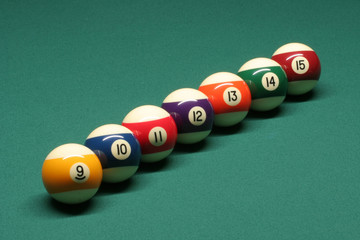 pool balls from number 09 to 15