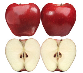 two apple halves
