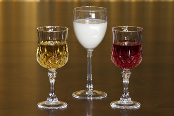 glasses on maple table