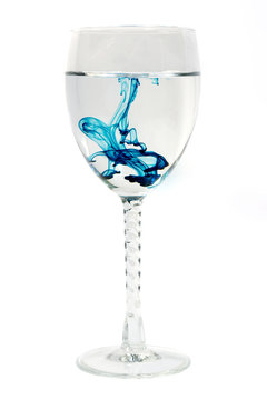 blue diffusion in a glass