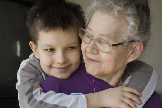 boy with grandma