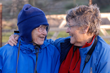 elderly ladies laughing