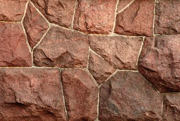 red granite wall