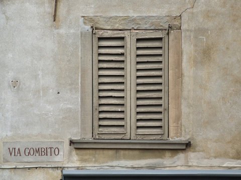 old window in a town near milan