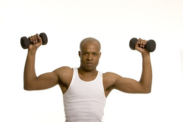 Naklejka na ściany i meble man lifting weights
