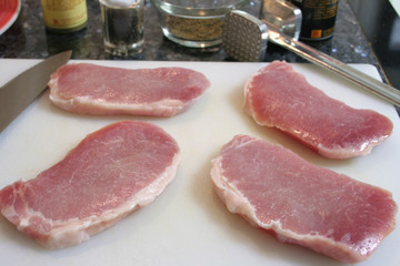preparing pork chops
