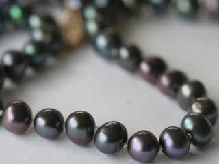black pearl necklace close up
