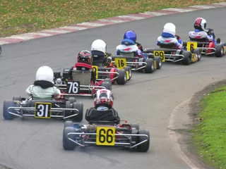 Garden poster Motorsport line of karts