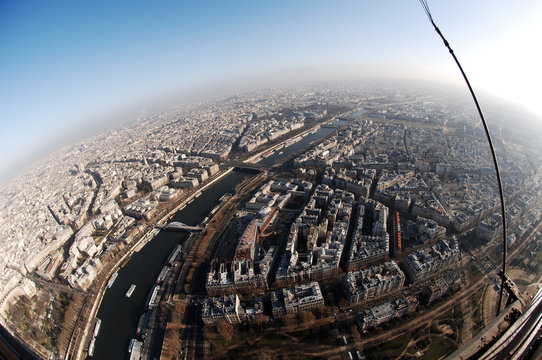 france, paris: aerial view from eiffel tower