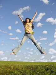 jump girl with hair on sky 2