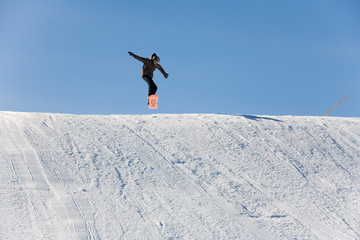 Naklejka na ściany i meble 021 ski jump snowboad