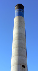 blue, white and black chimney