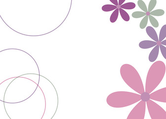 pretty illustrated flowers and circles series
