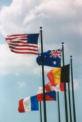 six of the allied forces flags
