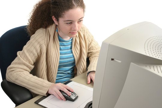 concentrating on computer
