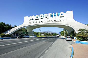 marbella arch in san pedro in spain - obrazy, fototapety, plakaty