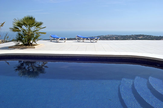 amazing swimming pool in spanish villa with incredible views to