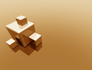 golden 3d cubes